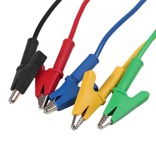 Image of ACEIRMC 5PCS Alligator Clips Test Leads Dual Ended Crocodile Wire Cable with Insulators Clips Test Flexible Copper Cable for Electrical Testing 3.3ft /1m