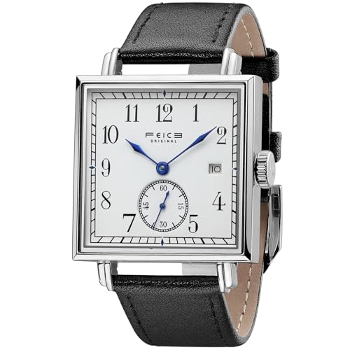 Image of FEICE FM311 YBH Men's Square Watch Minimalistic Automatic Mechanical Watch Waterproof Wristwatch with Sapphire Crystal Leather Straps for Women Unisex