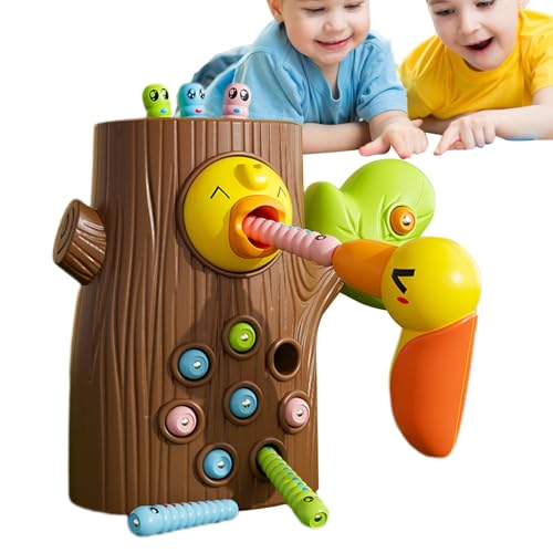 Juego magnético de alimentación de pájaros, juguete de gusano carpintero - Juguete magnético para comedero de pájaros,Juego de habilidades motoras finas, juguetes de aprendizaje sensorial, atractivo e