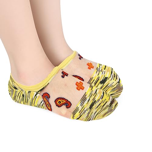 Image of Benefeet Sox Sheer No Show Socks for Women Girls Lace Mesh Low Cut Liner Socks Ultra Thin Nylon Invisible No See Footies Sock