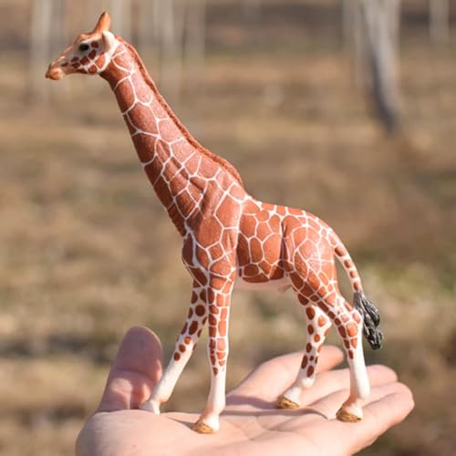 Image of FUNFOB Giraffe Toy Figure Height -14cm Giraffe Statue for Kids & Adults Wild Animal Toys PVC Multicolour | Gir AFFE