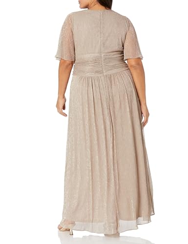 Image of S.L. Fashions Women's Long A-line Mother of The Bride Dress with Ruched Waist (Plus Size)