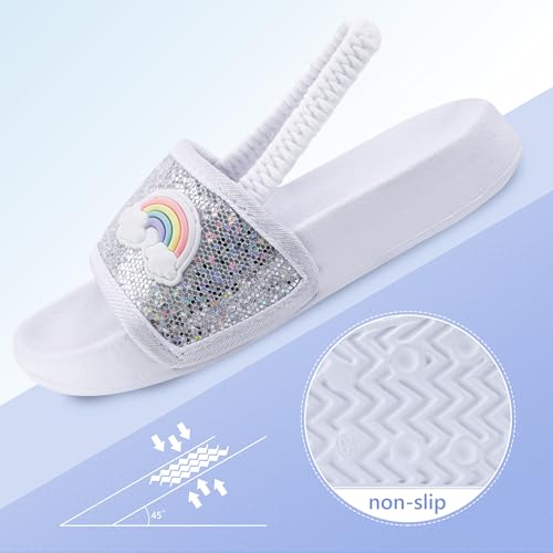Kids Flip Flops Sandals Toddler Boys Girls Sequin Slides Shower Beach Pool Shoes Slip on Summer Slippers with Back Strap3