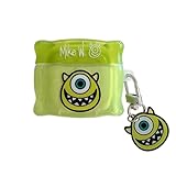 Keychain Charm Case Compatible with Apple AirPods 1 2 3 4 Pro Monsters University Mike Wazowski James P. Sullivan Pixar Cartoon Anime Cute Lovely Cool Fun Kids Girls (Green, for AirPods Pro)