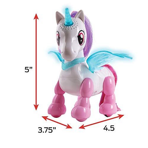 Nkok Usb Petbotz - Robo Unicorn, Rechargeable, Miniature, Interactive Pet Robot, Lights Up, Sound Activated, Makes Noises On Command, Comes With Necklace And Hair Brush, Usb Charger Included #TOP2