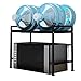 XIALIUXIA Rastrelliera per Forno Microonde Allungabile, Forno Microonde Supporto Estensibile 2 Livelli Mensola Microonde con 3 Ganci Pendenti per Forno Microonde Organizer Cucina Salvaspazio