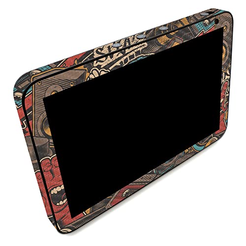 Image of MightySkins Carbon Fiber Skin Compatible with Amazon Echo Show 8 (Gen 2) - Orange Hip Hop | Protective, Durable Textured Carbon Fiber Finish | Easy to Apply | Made in The USA