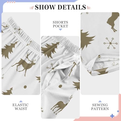 Boys' Pants Reindeer Christmas Deer Long Bottoms Jogger Pants Elastic Waist Trousers with Pockets S-XL4