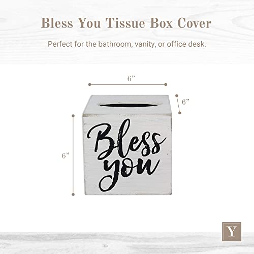 Youngs-Inc-Wood-Bless-You-Tissue-Box-Cover-Tissue-Holder-for-Farmhouse-Bathroom-Decor-Charming-Rustic-Bathroom-Decor-6-L-x-6-W-x-6-H Youngs Inc Wood Bless You Tissue Box Cover Tissue Holder for Farmhouse Bathroom Decor Charming Rustic Bathroom Decor 6 L x 6 W x 6 H