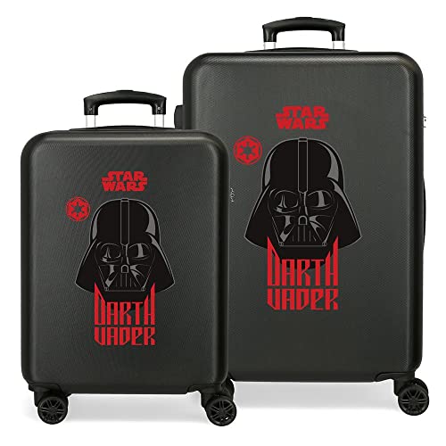 Star wars Squad Darh Vader Juego de Maletas Negro 55/65 cms Rígida ABS Cierre de combinación Lateral 56L 6 kgs 4 Ruedas Dobles Equipaje Mano