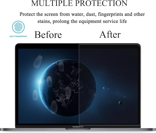 Image of 13 Inch MacBook Air M1 Chip /MacBook Pro 13 M1 M2 Chip, 9H Screen Film Guard for Mac Air 13 (2020-2018) / Mac Pro 13 (2022-2016), Glossy Clear