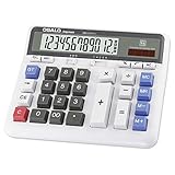 Calculadora de mesa con pantalla LCD extra grande de botón grande, calculadora electrónica de 12 dígitos (OS-2135 Pro)