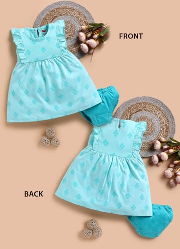 Image of LuvLap Baby Girl 100% Cotton Sleevless Girls Frock Pack of 3