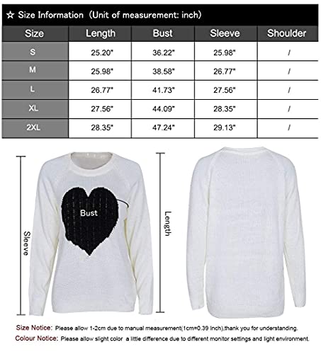 Alsol Lamesa Sweaters for Women Long Sleeve Heart Sweaters Soft Womens Sweaters Crewneck Pullover Sweaters for Women - Image 7