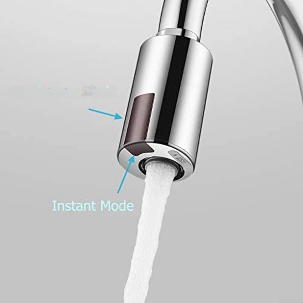 Grifo de infrarrojos para baño con sensor, compatible con rosca M22/para rosca M24, con alcachofa extensible y modo de chorro de burbujas, para lavabo, baño, lavabo de mano (alambre drawing)