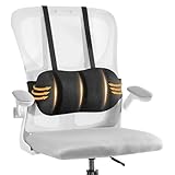 Veitail Lumbar Support Pillow for Office Chair & Car,Back Support for Office Chair,Adjustable Straps Securely Fixed Seat (Black)