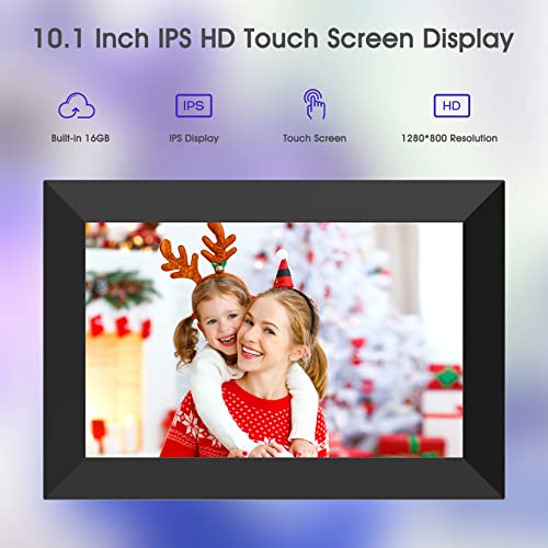 10.1" Wifi Digital Picture Frame, Upgraded Ips Touch Screen Photo Frame Electronic Support Alexa Voice Control, Auto-Rotate,16Gb Storage,Micro Usb/Sd Slot,Share Photos/Videos Instantly Via Whale App #TOP3
