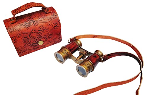 Binoculares estilo vintage 3 pulgadas con estuche de cuero miniatura 2