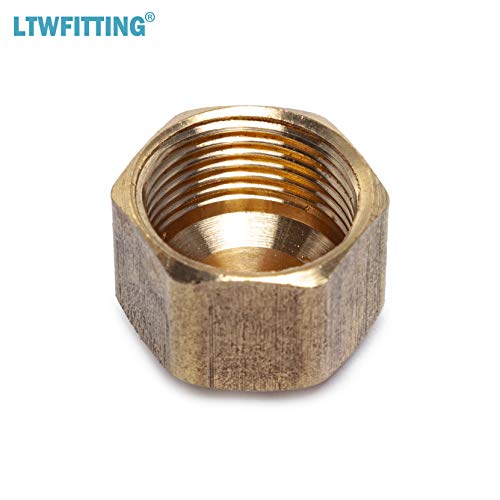 LTWFITTING 3/8-Inch Brass Compression Cap Stop Valve Cap,Brass Compression Fitting(Pack of 60)