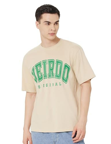 Image of Veirdo 100% Pure Cotton Oversized Baggy Fit Half Sleeve Printed Round Neck Multicolor Drop Shoulder T-Shirt for Men & Boys (Pack of 3)