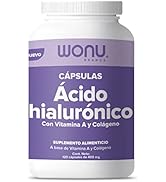 WONU, Ácido hialurónico con Vitamina A y Colágeno 400 mg. Rinde 2 meses, Suplemento alimenticio,1...
