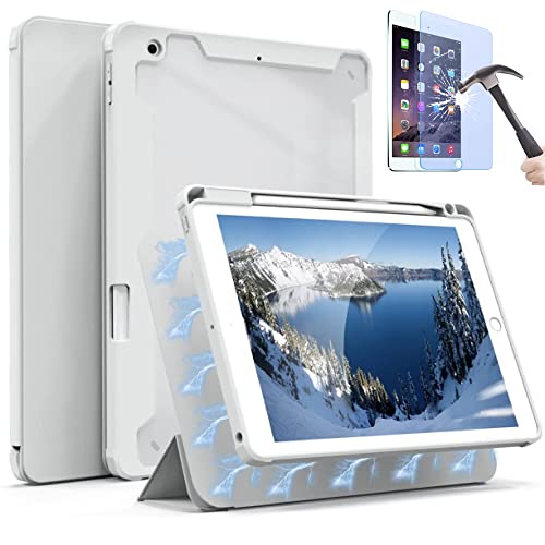 GWAAN 【強化ガラスフィルム付き（ﾌﾞﾙ-ﾗｲﾄｶｯﾄ）】iPad mini6 2021 ケース mini6 8.3ｲﾝﾁ カバー [フロントカバーが取り外せる]収納しながら充電できる Apple Pencil収納タイプ ペンシル 透明バックカバー TPUケース オートスリープ/ウェイクアップ A2567 A2568 A2569 保護フィルム