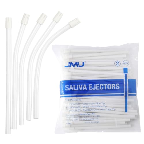 JMU 100 Pcs Dental Saliva Ejectors, Disposable Evacuation Suction Tips