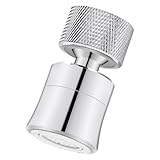 Yllnioos 蛇口 シャワー 節水 泡沫器 首振り シャワー蛇口 水栓 ノズル 先端 スパウト 交換 キッチンシャワー (60度首ふり 360度回転式)