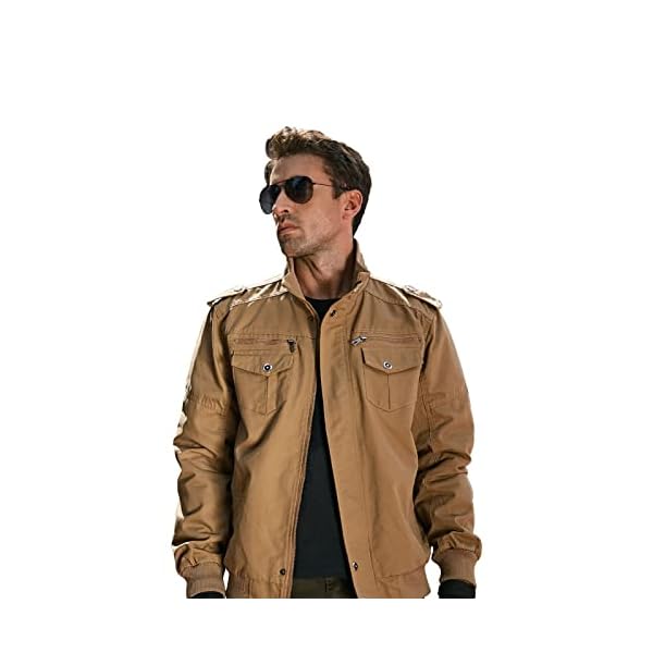 HIJEWE Men Military Jacket Casual Cotton Utility Coat Spring Falls Durable Army Cargo Bomber Stand Collar Multi-Pocket Jacket - Image 4
