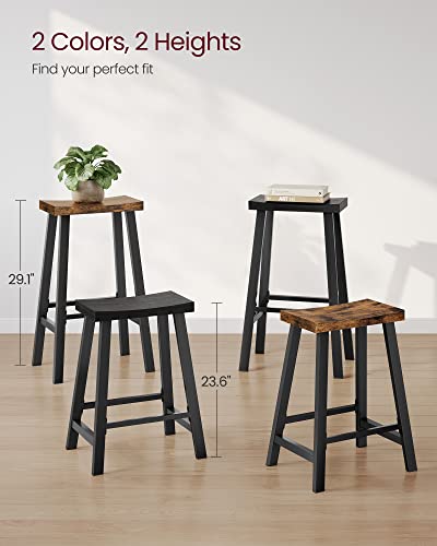 Vasagle Bar Stools Set Of 2, Counter Height Stools, Bar Chairs With Footrest, 29.1 Inches Tall Kitchen Breakfast Stools, Industrial, Living Room Party Room, Black Ulbc094B56 #TOP7