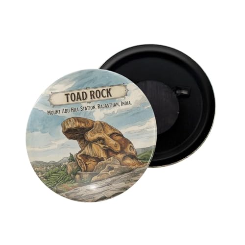 Image of dhcrafts Fridge Magnet Multicolor Rajasthan Toad Rock Mount Abu Rajasthan Glossy Finish Design Pack of 1 (58mm)