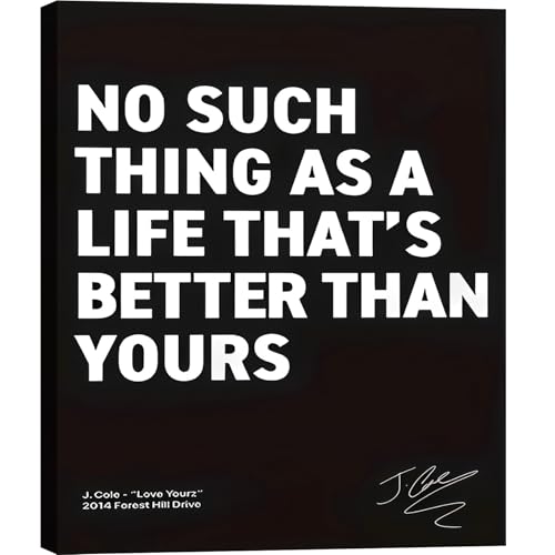 Wrapped Framed Motivational Rap Quote Canvas Wall Art, No Such Thing As A Life That's Better Than...