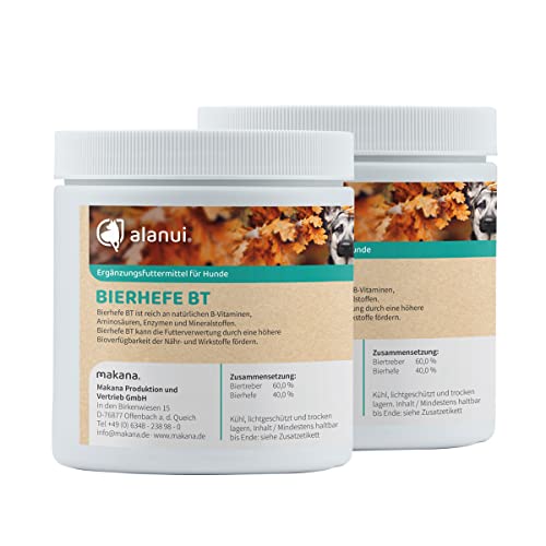 alanui Bierhefe BT (Biertreber) für Hunde, 2 x 250 g Dose