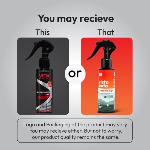 Image of Vista Auto Care Rain Shield Pro, 100ml Windshield Water Repellent Spray with Microfiber Cloth, Hydrophobic Glass Coating