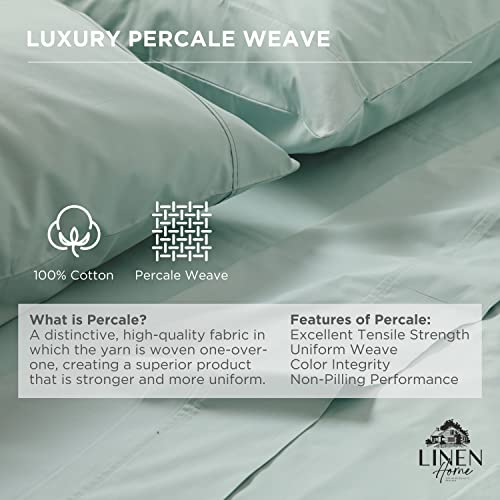 100% Cotton Percale Fitted Sheet Full Size, Pastel Turk, 1 Deep Pocket Fitted Sheet, Crisp And Cool Strong Bed Linen, 54"X75"+15" #TOP1