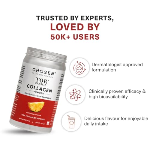 Image of CHOSEN TOR Classic Marine Collagen | Pineapple Flavour | Type I Collagen Peptides | Youthful Skin, Strong Hair & Healthy Joints | 30 Servings