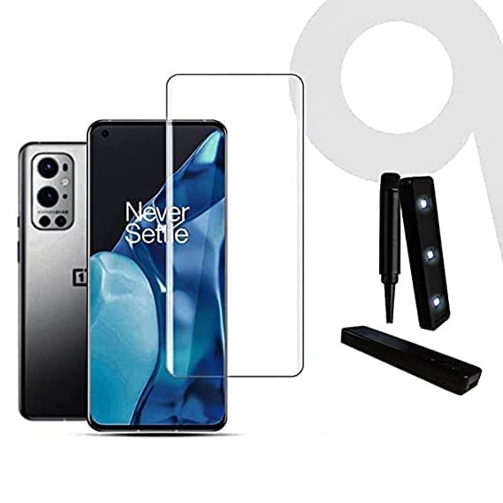 Image of OCTRIX Tempered Glass Design for Oneplus 9 Pro Advanced Border Less Full Edge to Edge 3D Curved UV Screen Protector and Easy Installation Kit (Pack of 1)- By Blackwik