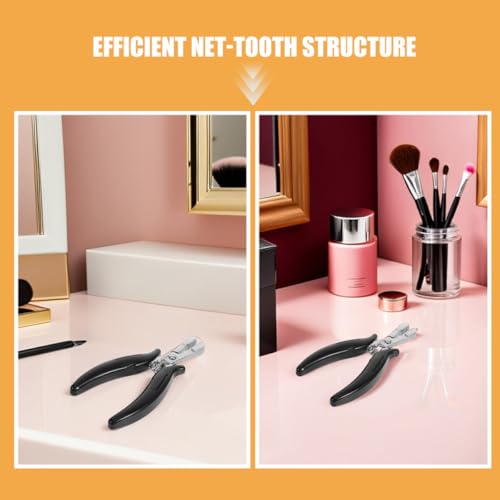 Pinces extensions cheveux chrome outil multi-usage net-tooth pour pose ruban et perles - 7