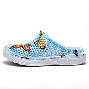 Dames zomer ademende slippers strand tuin clog sandalen douche schoenen waterschoenen wandelen anti-slip schoenen, blauw 6, 41 EU
