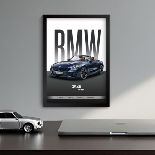 Image of Funk You Store BMV Z4 Poster | Framed BMV A4 Sized (31 x 23 cm) | Car Poster for Wall, Gift for Boys, Sportcar Frames | Z4 Car Posters for Wall, Bedroom, Hostel, Study Area, Hostel (F 078)
