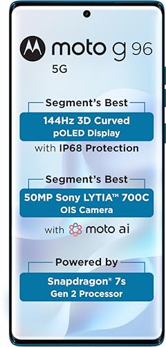 Image of Motorola G96 (DRESDENBLUE, 8GB + 128GB Storage)