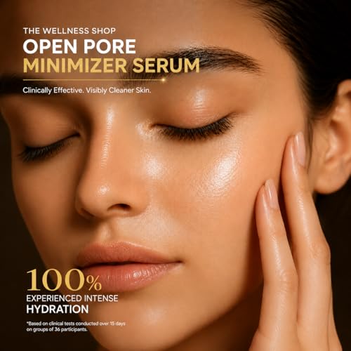 Image of The Wellness Shop Open Pore Minimizer Face Serum 30ml | Enriched with Niacinamide | Reduces Enlarged Pores, Oil Control & Acne Care | Blackhead Reduction & Improves Skin Texture