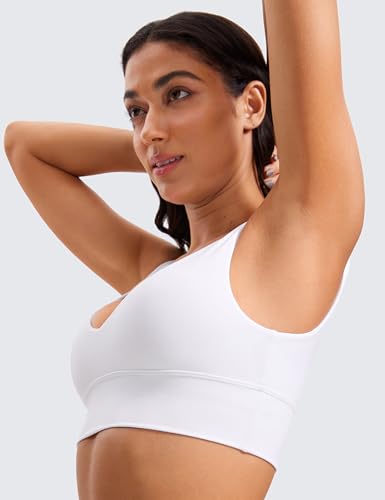 Image of CRZ YOGA Butterluxe V Neck Longline Sports Bra | Light Support, Removable Pads, Yoga, Extremely Soft, U Back, Wide Straps, for Women