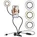 UBeesize Selfie Ring Light with Cell Phone Holder Stand for Live Stream/Makeup, LED Camera Lighting [3-Light Mode] [10-Level Brightness] with Flexible Arms Compatible with iPhone 8 7 6 Plus X Android