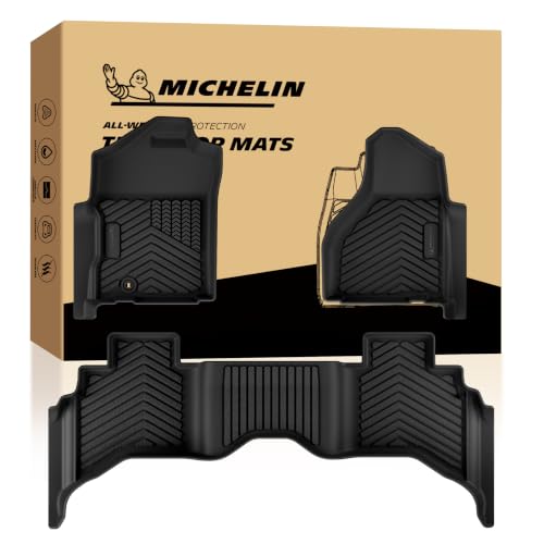 Image of Michelin Vehicle Mats for 2002-2008 Dodge Ram 1500, 2003-2009 Ram 2500 /3500 | Quad Cab Bucket Seat, Not Fit 4X4 Shifter, All-Weather TPE Custom Fit Liner, Premier