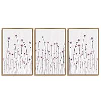 SIGNWIN 3 Piece Framed Canvas Wall Art Flower Canvas Prints Home Artwork Decoration for Living Room,Bedroom - 16