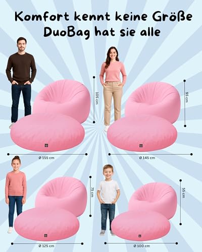 PATCH HOME 2-in-1 Sitzsack Sessel - Gaming Bean Bag mit Reißverschluss - Bereits befüllt… – Ansicht 3