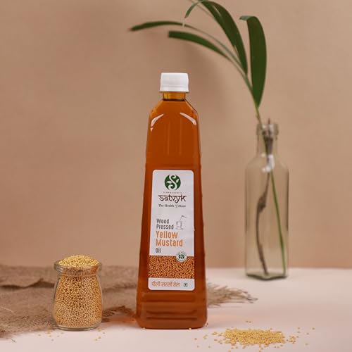 Image of S Siddhagiri's SATVYK THE HEALTH re STORE Wood Pressed Yellow Mustard Oil (Set of 5-5Ltr) - Unrefined | Mustard Oil for Cooking | Kachi Ghani Sarso Oil | Sarso Cooking Oil
