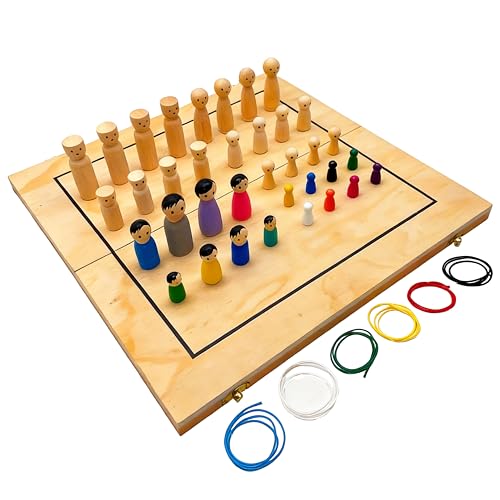 Hunmor Systembrett Aufstellung Set Familienbrett Beziehungsbrett aus Holz für Coaching Familienaufstellung Systemisches Coaching Supervision Moderation 44 Teile