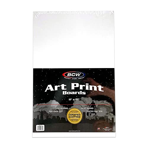 BCW 11x17 Art Print Backing Boards | Acid-Free, Archival-Quality | Ideal for Comic Book, Poster, and Art Print Protection | Precision Cut for Perfect Fit | 100 Acid-Free and Archival Backing Boards by BCW - Used condition - US$33.12